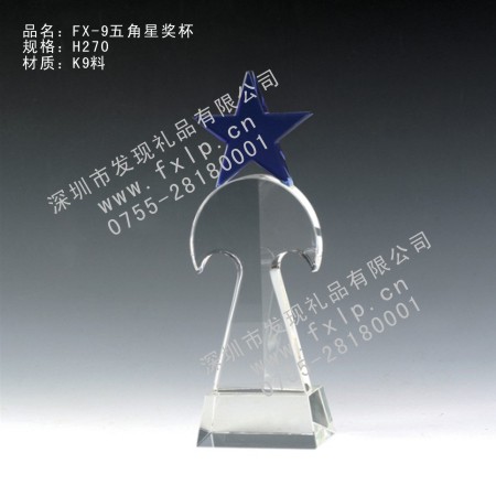 FX-9五星奖杯 奖杯,上海奖杯,上海水晶奖杯,上海水晶奖杯制作厂家,上海水晶奖杯报价