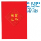 91-系列缎面凸字证书 