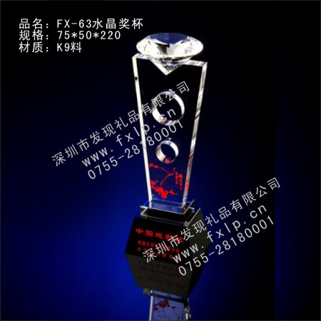 FX-63水晶奖杯 奖杯,水晶奖杯,最独特的水晶奖杯,最有收藏价值的水晶奖杯,北京水晶奖杯制作工厂